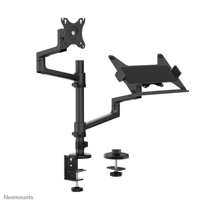 Neomounts DS20-425BL2 Monitor arm with laptop holder 17-27 inch - space saving