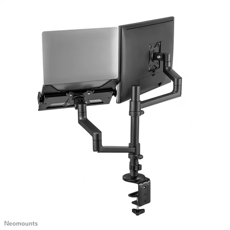 Neomounts DS20-425BL2 Monitor arm with laptop holder 17-27 inch - space saving