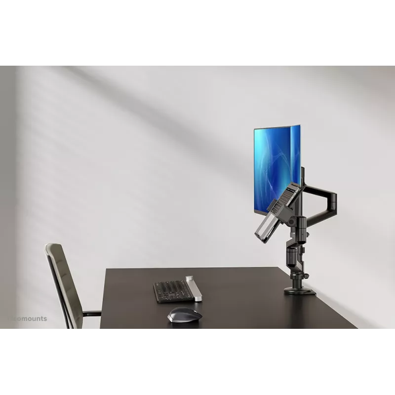 Neomounts DS20-425BL2 Monitor arm with laptop holder 17-27 inch - space saving