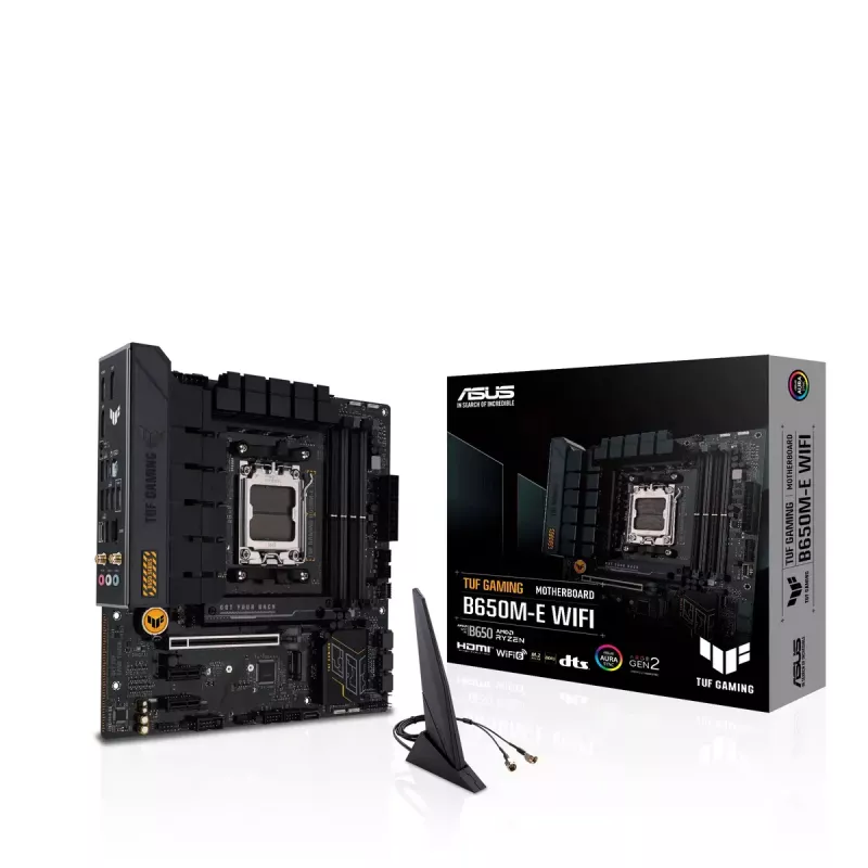 Motherboard ASUS TUF GAMING B650M‑E WIFI, AMD B650, Socket AM5, micro ATX, DDR5, 4x DIMM, 128GB, Wi‑Fi 6, Bluetooth 5.2