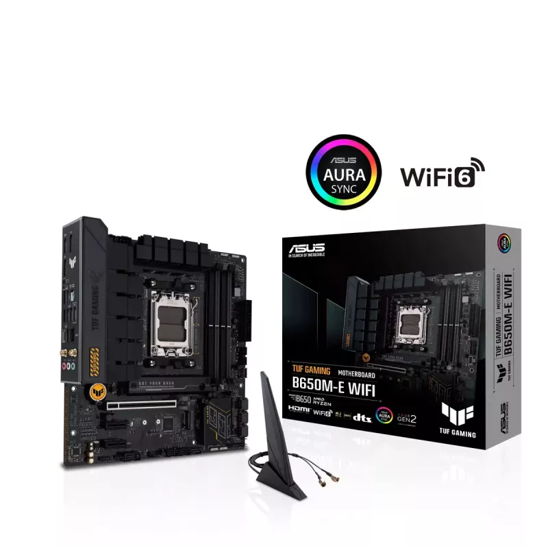 Motherboard ASUS TUF GAMING B650M‑E WIFI, AMD B650, Socket AM5, micro ATX, DDR5, 4x DIMM, 128GB, Wi‑Fi 6, Bluetooth 5.2