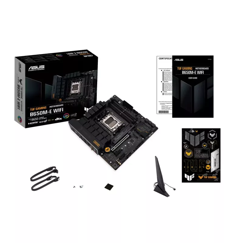 Motherboard ASUS TUF GAMING B650M‑E WIFI, AMD B650, Socket AM5, micro ATX, DDR5, 4x DIMM, 128GB, Wi‑Fi 6, Bluetooth 5.2