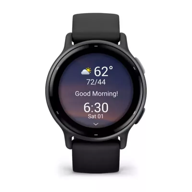 Smartwatch GARMIN Vivoactive 5 Black — 42 mm case, AMOLED 1.2 inch, GPS/GLONASS/Galileo, 5 ATM, optical HR, SpO2, 11-day battery