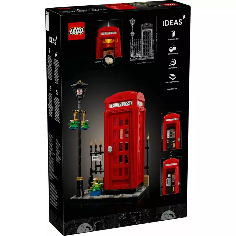 Construction toy LEGO Red London Telephone Box 21347 – modular collectible set, 1460 pieces, 18+