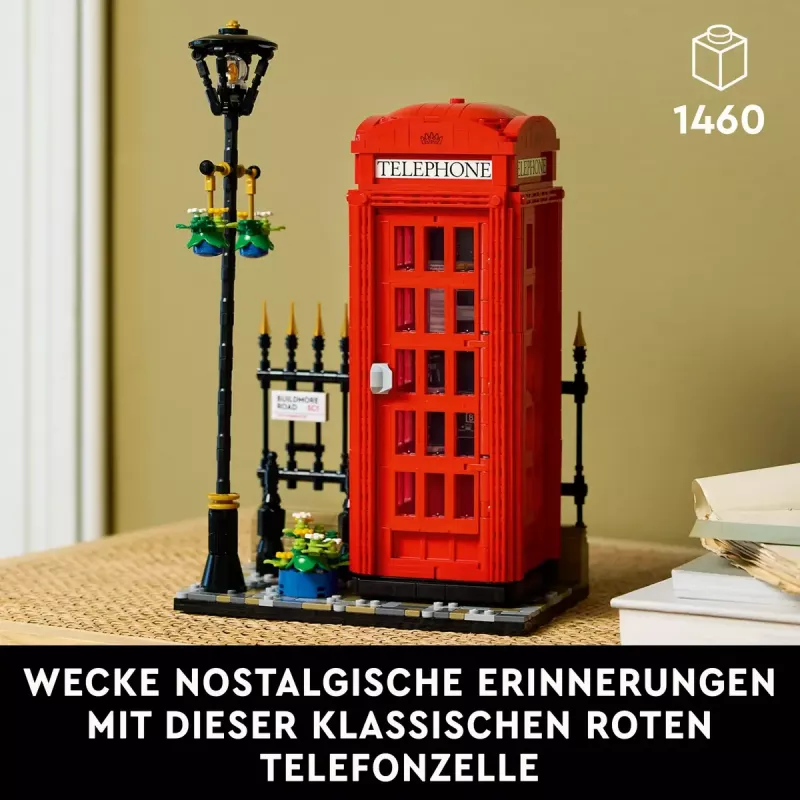 Construction toy LEGO Red London Telephone Box 21347 – modular collectible set, 1460 pieces, 18+