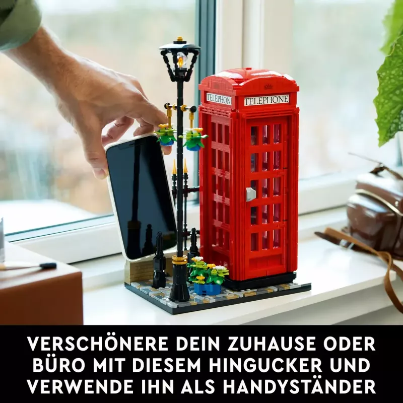 Construction toy LEGO Red London Telephone Box 21347 – modular collectible set, 1460 pieces, 18+