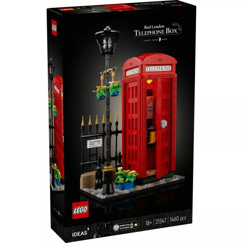 Construction toy LEGO Red London Telephone Box 21347 – modular collectible set, 1460 pieces, 18+