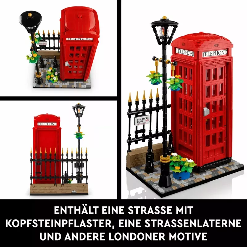 Construction toy LEGO Red London Telephone Box 21347 – modular collectible set, 1460 pieces, 18+