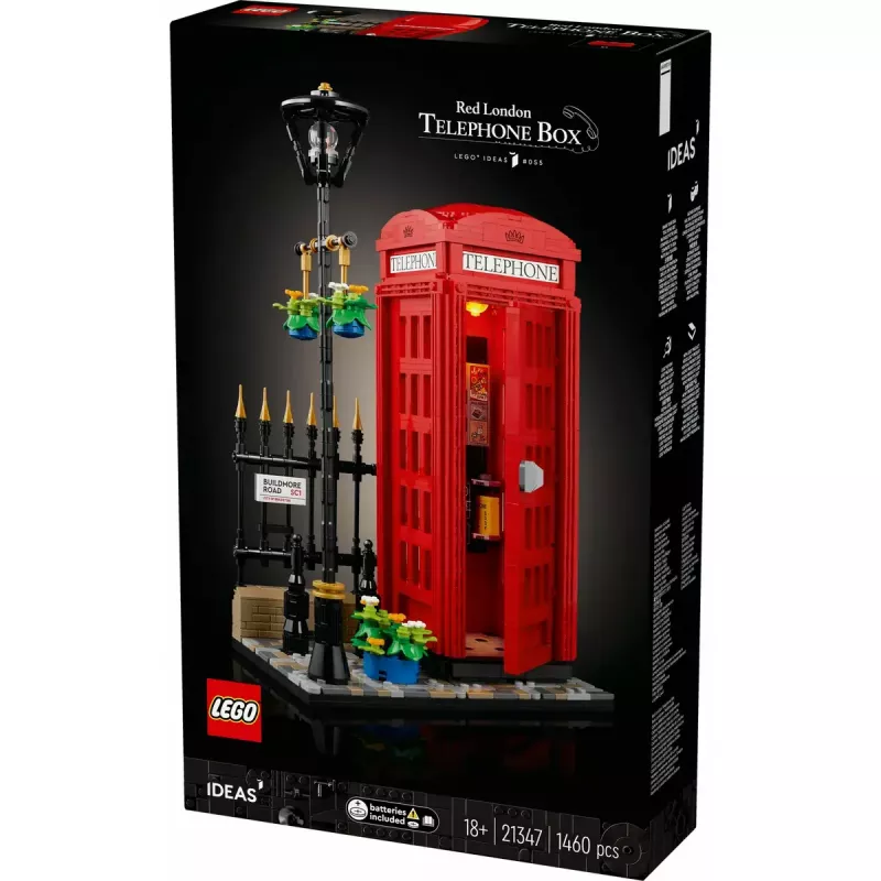 Construction toy LEGO Red London Telephone Box 21347 – modular collectible set, 1460 pieces, 18+