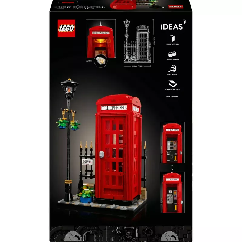 Construction toy LEGO Red London Telephone Box 21347 – modular collectible set, 1460 pieces, 18+