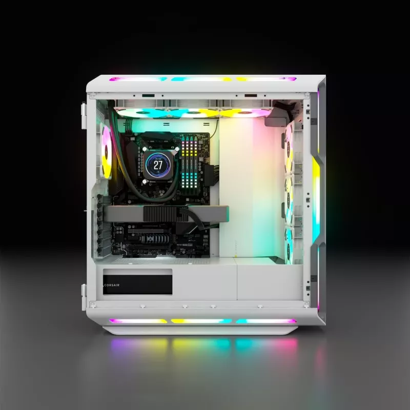 CORSAIR Mid-tower ATX Pc Case - Icue 5000t - RGB Tempered Glass - White