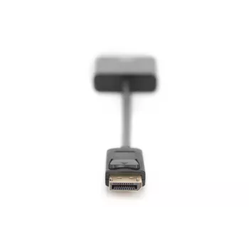 DIGITUS ASSMANN DisplayPort adapter cable, DP - DVI (24+5) M/F, 15cm w/interlock, DP 1.2 compatible, CE black