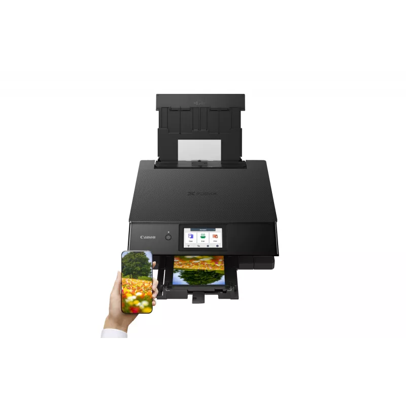 Canon PIXMA TS8750 Multifunction Wireless Inkjet Printer with 6-Ink System, Auto Duplex, 4.3 inch Touchscreen, Print Copy Scan, A4, Black