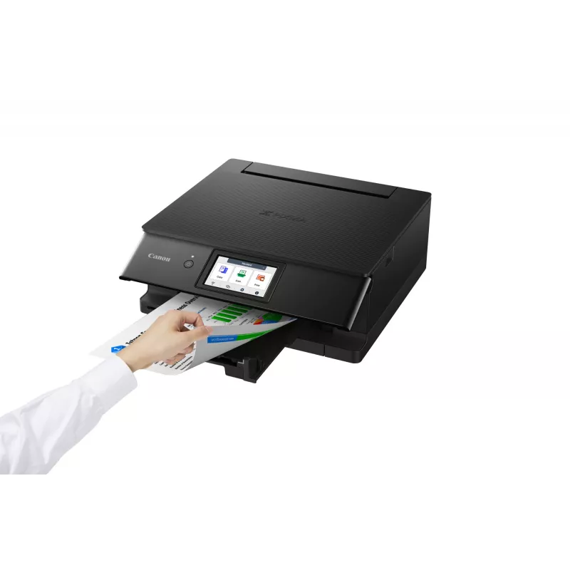 Canon PIXMA TS8750 Multifunction Wireless Inkjet Printer with 6-Ink System, Auto Duplex, 4.3 inch Touchscreen, Print Copy Scan, A4, Black