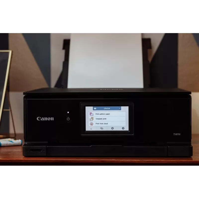 Canon PIXMA TS8750 Multifunction Wireless Inkjet Printer with 6-Ink System, Auto Duplex, 4.3 inch Touchscreen, Print Copy Scan, A4, Black