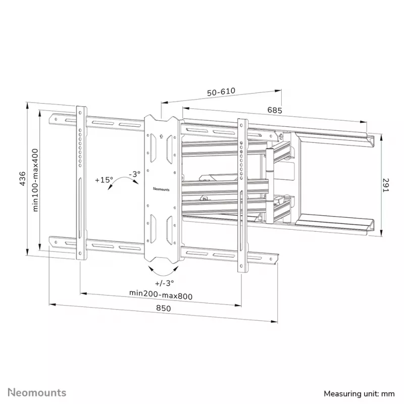 Neomounts WL40S-850BL18 TV mount wall 43-86 inch - full motion - fast installation