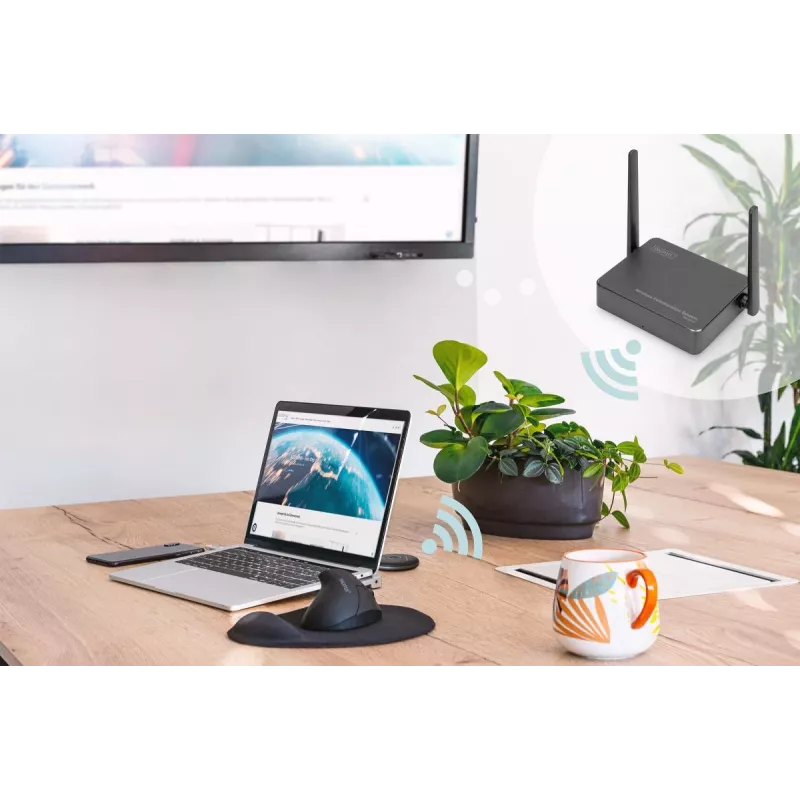 Wireless Collaboration System Digitus Click & Present Pro Desktop Black Grey 3840x2160