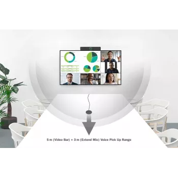 DIGITUS 4K All-in-One Video Bar - Video Conference System (4x mic/1x speaker, 1x table mic)