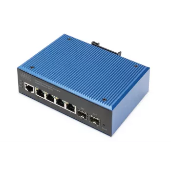 DIGITUS Industrial 4+2-Port L2 managed Gigabit Ethernet Switch 4xGE RJ45 + 2 SFP Port