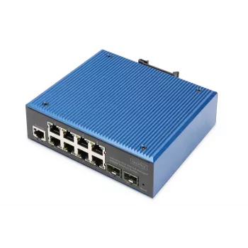 DIGITUS Industrial 8+2 Port L2 Managed Gigabit Ethernet Switch 8x GE RJ45 + 2 SFP Port