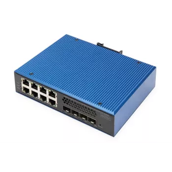 DIGITUS Industrial 8+4SFP+Port L2 managed Gigabit Ethernet POE Switch 8x GE RJ45 +4 SFP+ Port PoE
