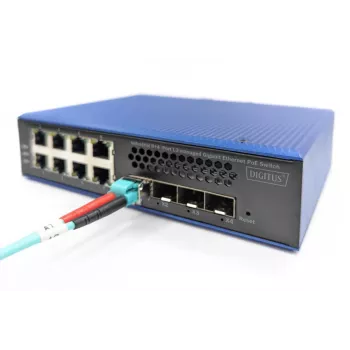DIGITUS Industrial 8+4SFP+Port L2 managed Gigabit Ethernet POE Switch 8x GE RJ45 +4 SFP+ Port PoE