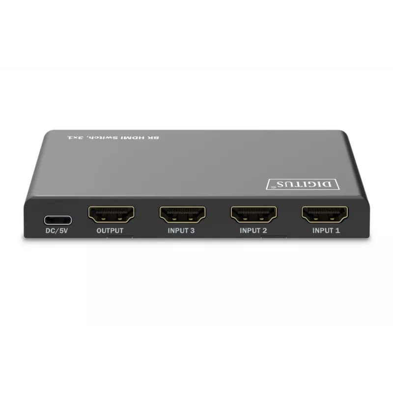 DIGITUS 3x1 HDMI Switch. 8K/60Hz (4:4:4). HDR. HDCP 2.3