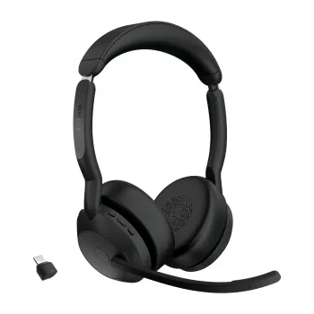 Jabra Evolve2 55 - Link380c UC Stereo, Wireless, Office/Call center, 20 - 20000 Hz, 130 g, Headset, Black