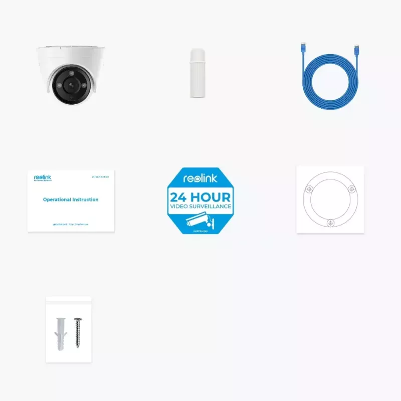 IP security camera Reolink P434 4K, dome, 8 MP, 3840×2160, PoE/DC, 2.8–8 mm, IR night 30 m, microSD up to 256 GB