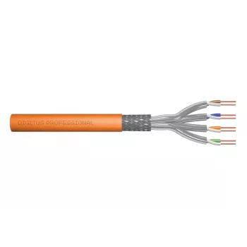 DIGITUS installation cable - Cat 7 - S/FTP - AWG 23/1 - simplex - 50m - Orange - 1200 MHz Dca (EN 50575), Paper box,SX