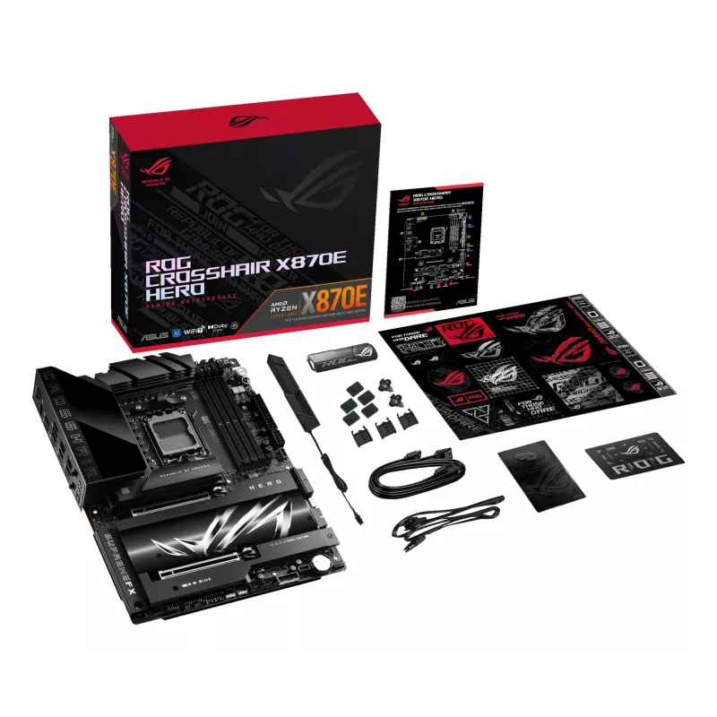 Motherboard ASUS ROG CROSSHAIR X870E HERO — AMD X870E, Socket AM5, ATX, 4× DDR5 DIMM, 192GB, Wi‑Fi 7, Bluetooth 5.4