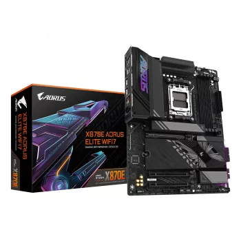 Motherboard GIGABYTE X870E AORUS ELITE WIFI7 ATX, AMD X870E, Socket AM5, DDR5, 4x DIMM, Wi‑Fi 7, 2.5Gb LAN