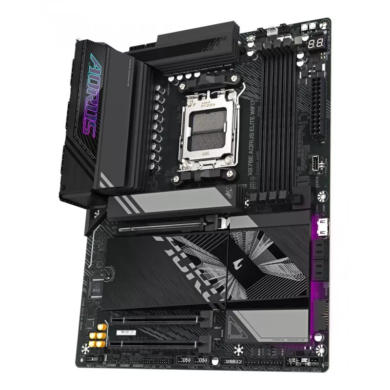 Motherboard GIGABYTE X870E AORUS ELITE WIFI7 ATX, AMD X870E, Socket AM5, DDR5, 4x DIMM, Wi‑Fi 7, 2.5Gb LAN