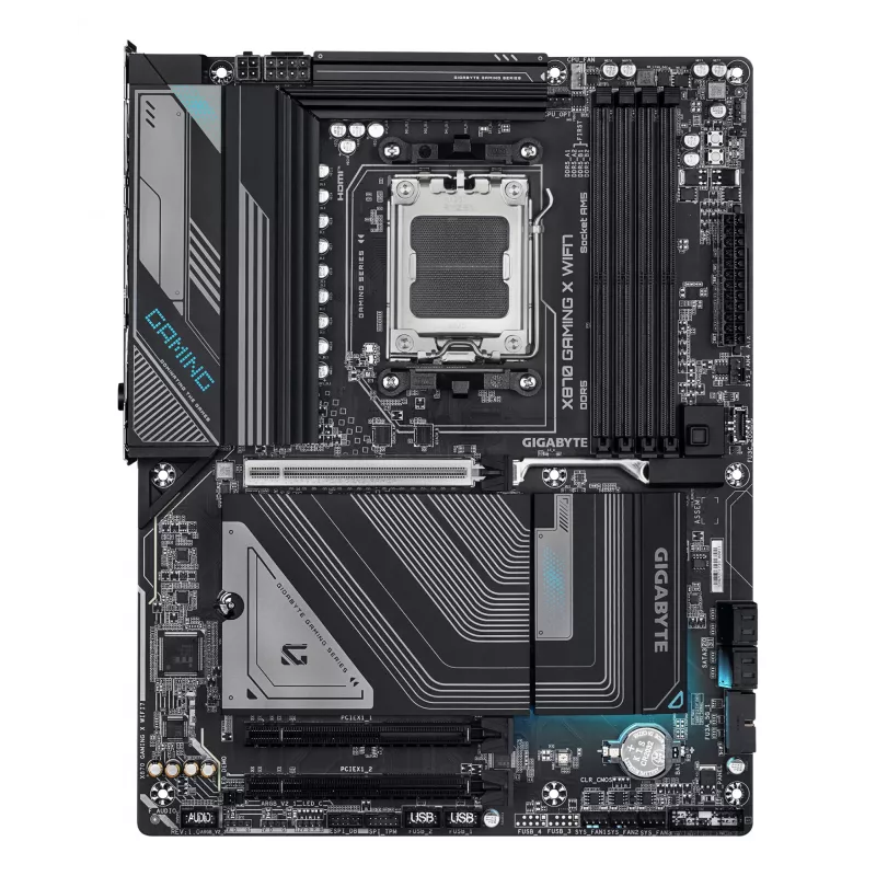 GIGABYTE X870 GAMING X WIFI7 Motherboard - Supports AMD Ryzen 9000 CPUs, 16+2+2 phases VRM, up to 8000MHz DDR5 (OC), 1xPCIe 5.0 + 2xPCIe 4.0, Wi-Fi 7, 2.5GbE LAN, USB 4