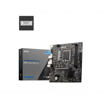 Motherboard MSI PRO H610M-G — Intel H610, LGA 1700, micro ATX, DDR5, 2 DIMM, up to 96 GB, M.2, SATA III, HDMI 2.1, DisplayPort 1.4