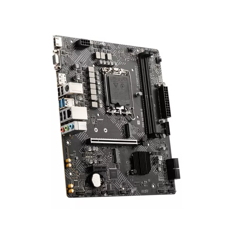 Motherboard MSI PRO H610M-G — Intel H610, LGA 1700, micro ATX, DDR5, 2 DIMM, up to 96 GB, M.2, SATA III, HDMI 2.1, DisplayPort 1.4