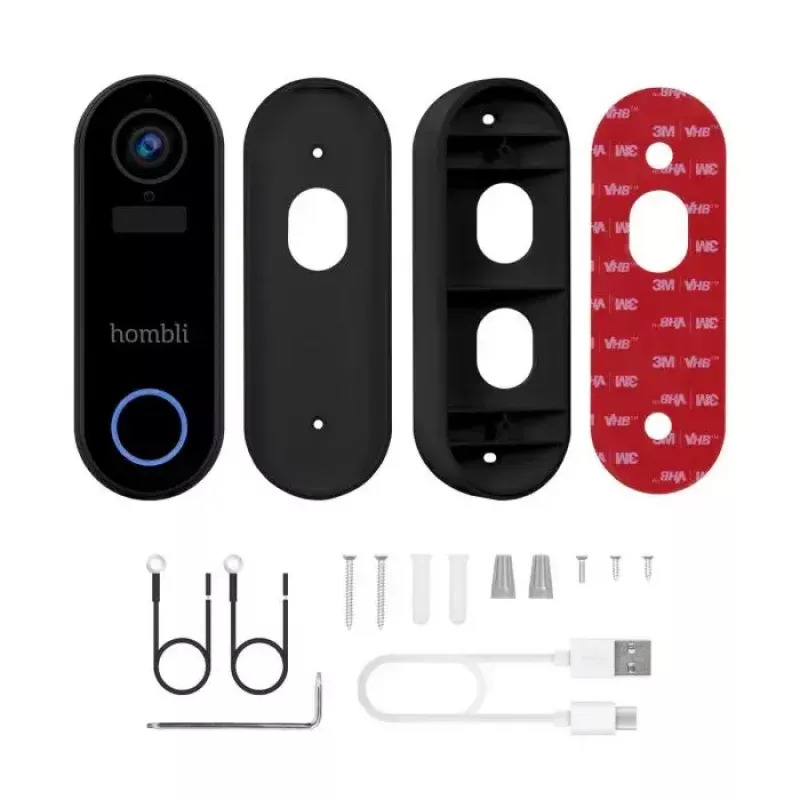 Smart Doorbell Hombli Pack Black White IP65 Wireless 1080p