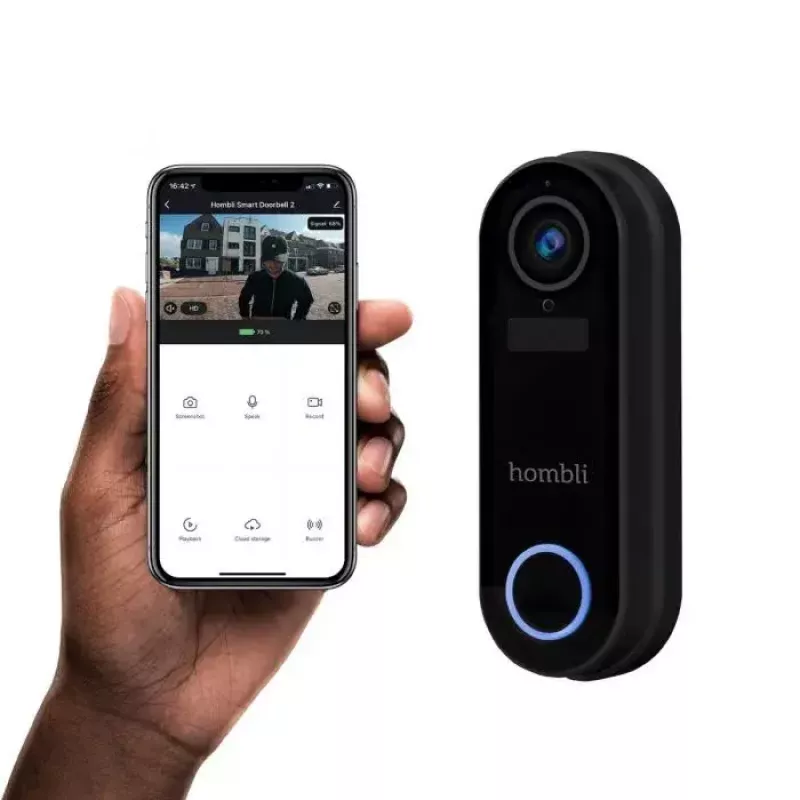 Smart Doorbell Hombli Pack Black White IP65 Wireless 1080p