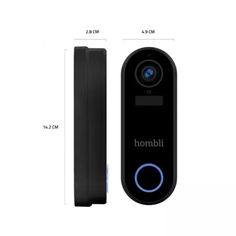 Smart Doorbell Hombli Pack Black White IP65 Wireless 1080p