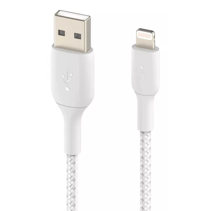 BELKIN Lightning To USB-a Cable Braided 1m White
