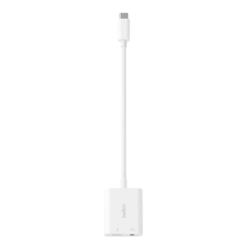 BELKIN Charge Adapter Rockstar 3.5mm Audio + USB-c White