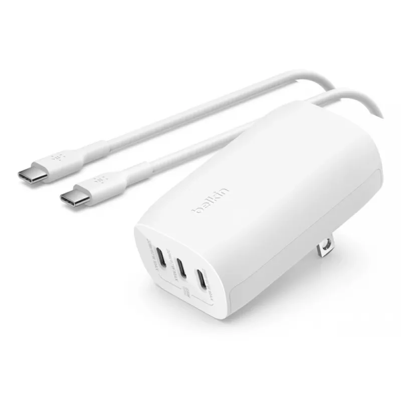 BELKIN Wall Charger - Boostcharge - USB-c 3-port Charger - With Pps 67w - White