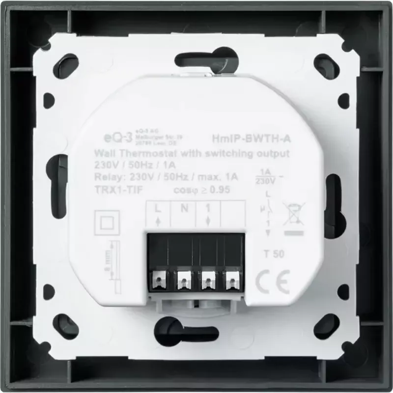 Wall thermostat HomeMatic HmIP-BWTH-A Anthracite 230V — room temperature controller, mains-powered