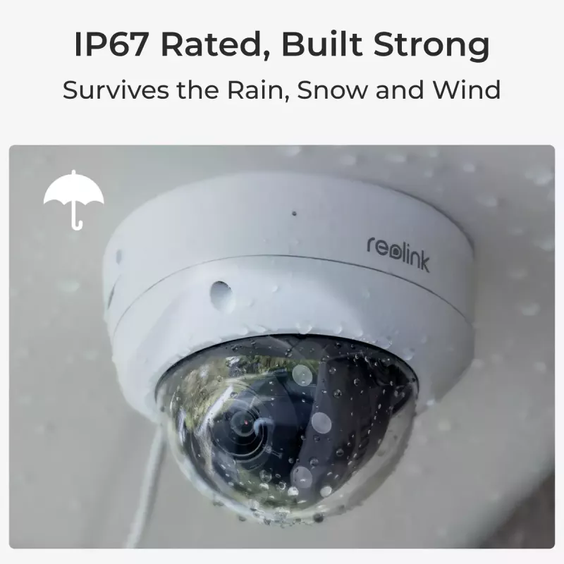 IP security camera Reolink P437 4K dome, 8 MP 3840x2160, 5x optical zoom, PoE (IEEE 802.3af), IK10, IP67, MicroSD support up to 256 GB