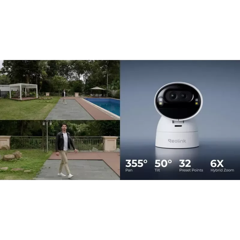IP security camera Reolink Reolink Argus Series B740X wireless indoor/outdoor ceiling/wall mount black/white 1/2.7 inch CMOS 0–355° pan 0–50° tilt 11 m detect