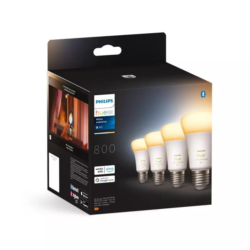 Smart bulb Philips Hue White ambience 4-pack E27 Bluetooth Zigbee