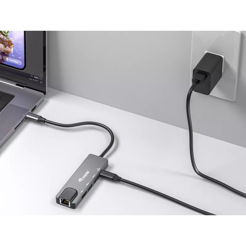 Equip USB-C 5 in1 Multifunction Adapter, HDMI, Gigabit LAN, USB 3.2 GEN1, 100W USB PD