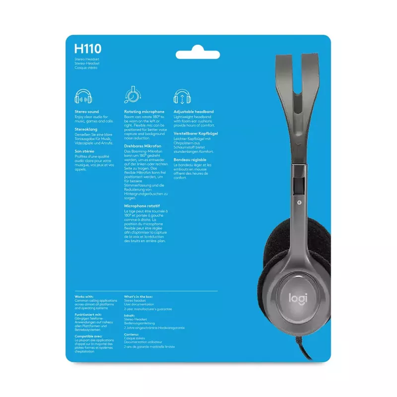LOGITECH H110 - 3.5mm - Stereo Headset