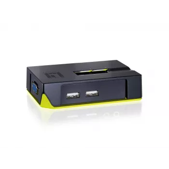 LevelOne 2-Port USB VGA KVM Switch, 2048 x 1536 pixels, Black, Green