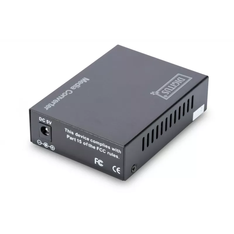 DIGITUS Media Converter, Multimode 10/100/1000Base-T to 1000Base-SX, Incl. PSU ST connector, Up to 0.5km
